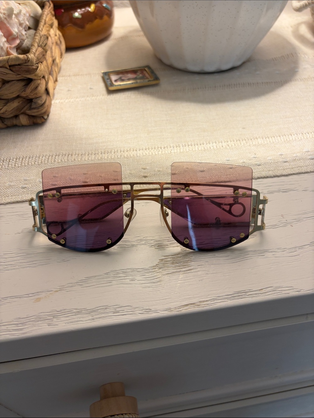 Vintage Purple and Gold Festival Sunglasses